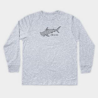 Hammerhead Shark - I'm Alive! - save our oceans animal design Kids Long Sleeve T-Shirt